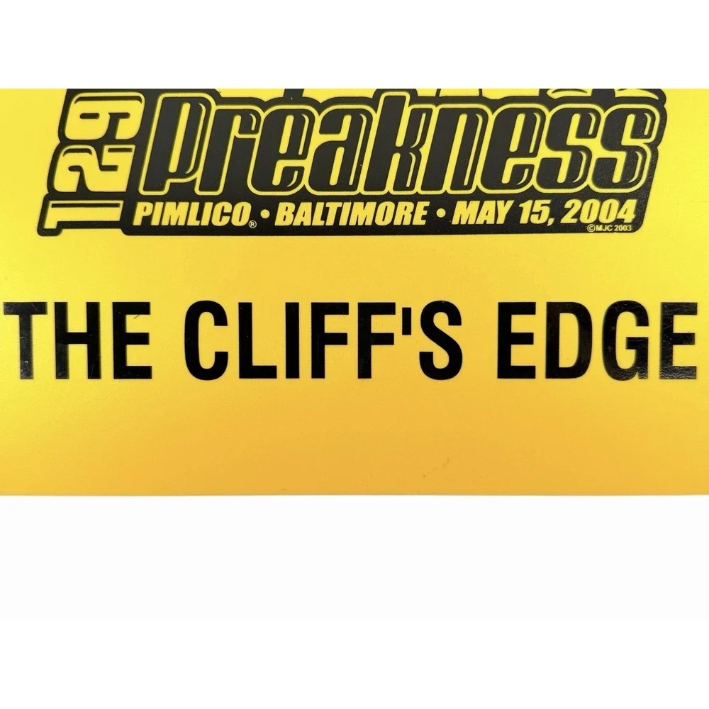 Preakness 129 The Cliff's Edge Horse Stall Sign‎ Unique Collectable Pimlico